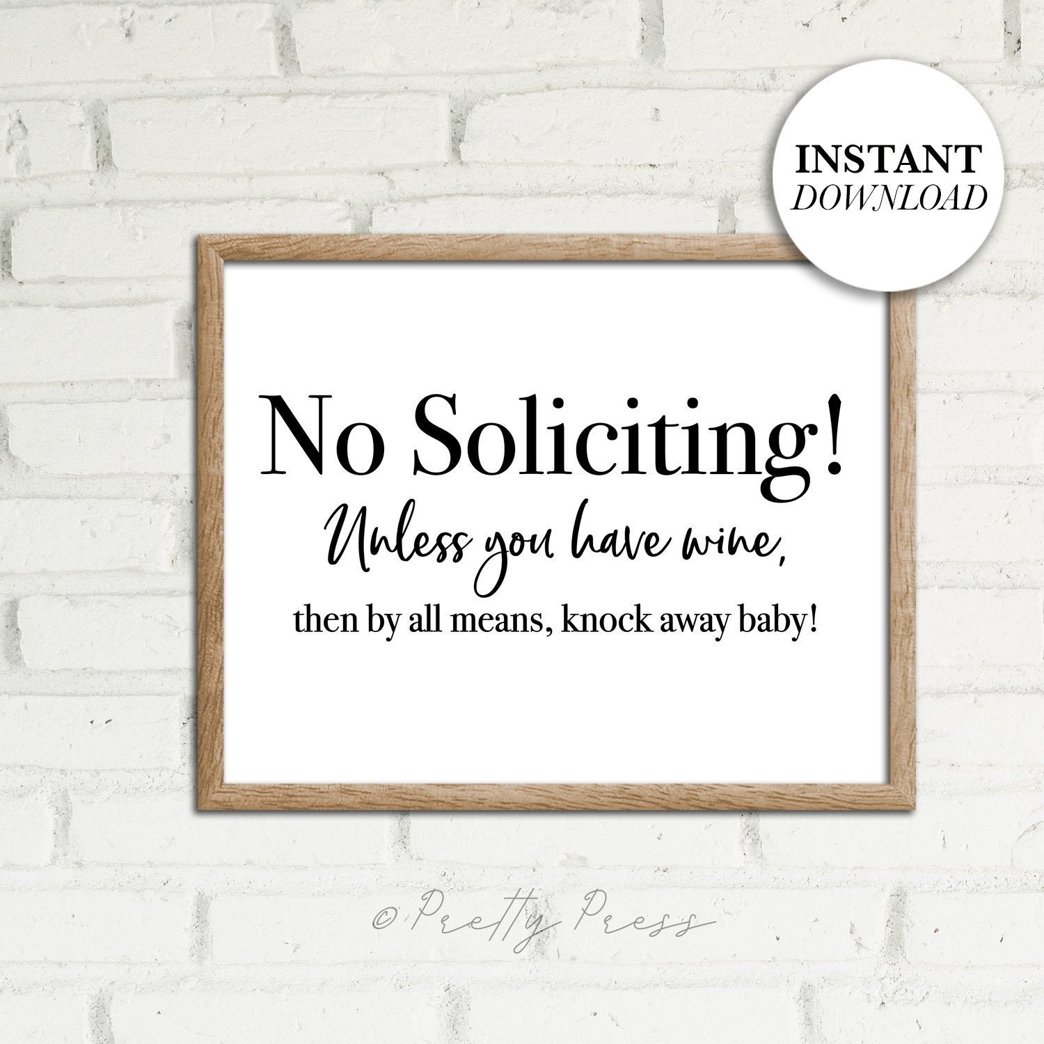 No Soliciting Sign Printable Art Funny Art For Home No Soliciting Unless You Have WINE Home Decor Entrance Sign DIY Printable Art Etsy Israel