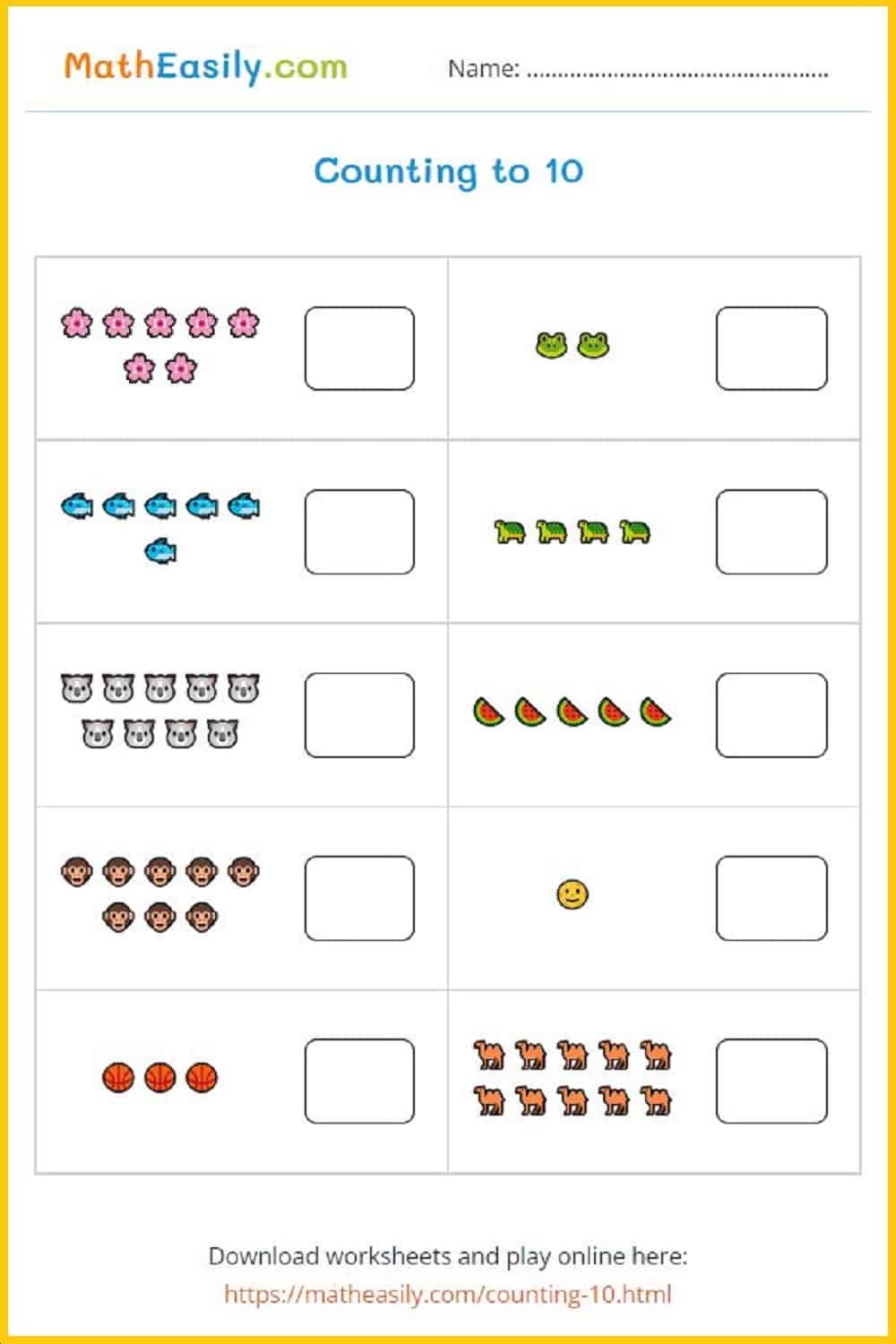 Number Recognition Games 1 10 Online Worksheets