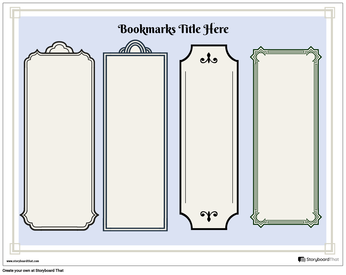 Free Editable Printable Bookmark Templates