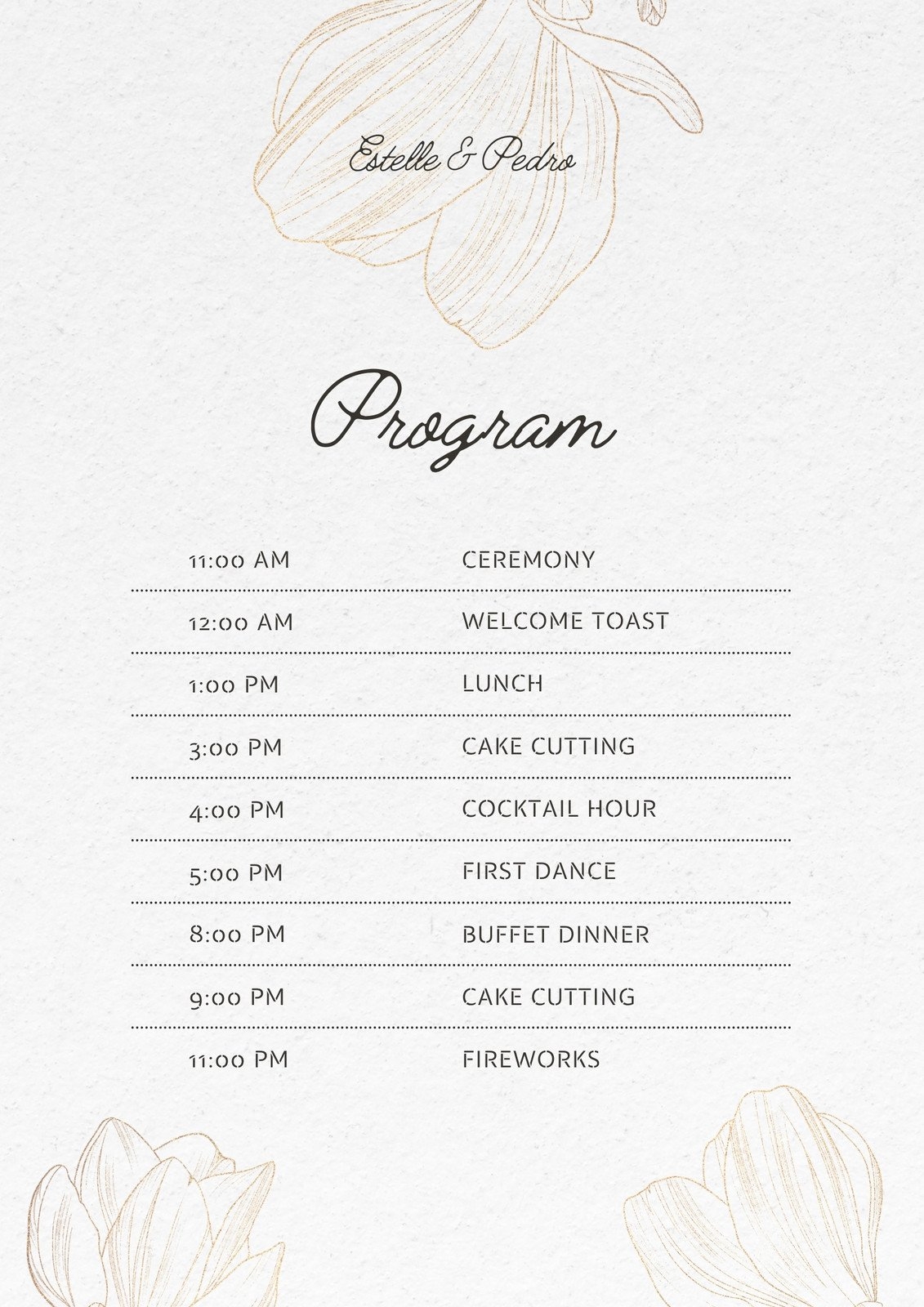 Free Printable Wedding Program Templates