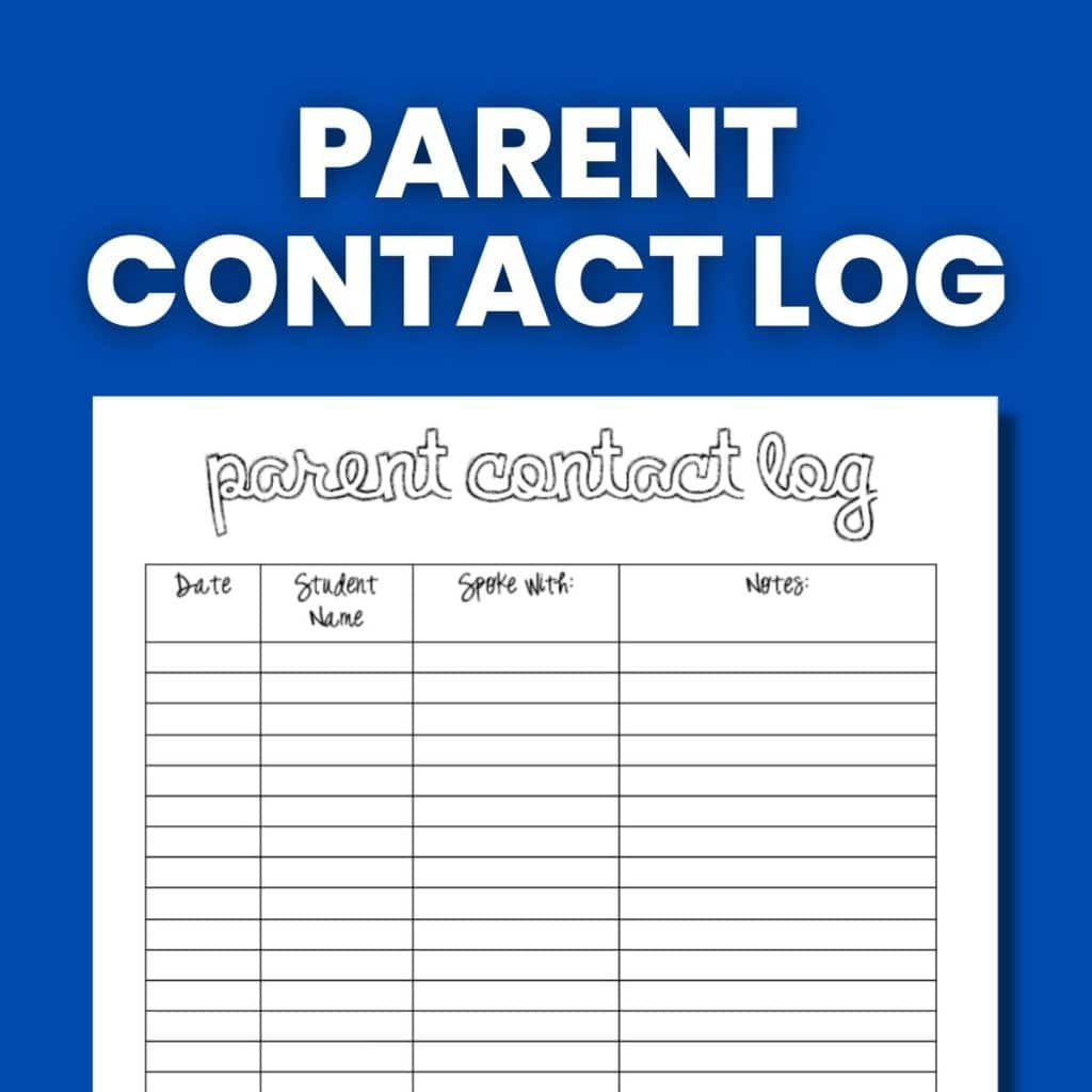 Parent Contact Log Math Love