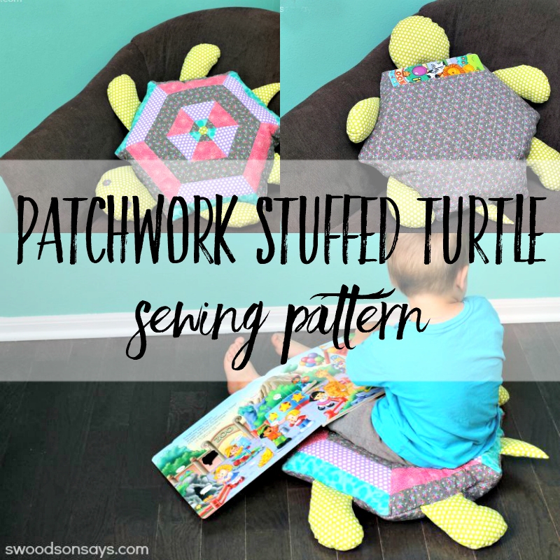 Patchwork Turtle Softie Floor Pillow