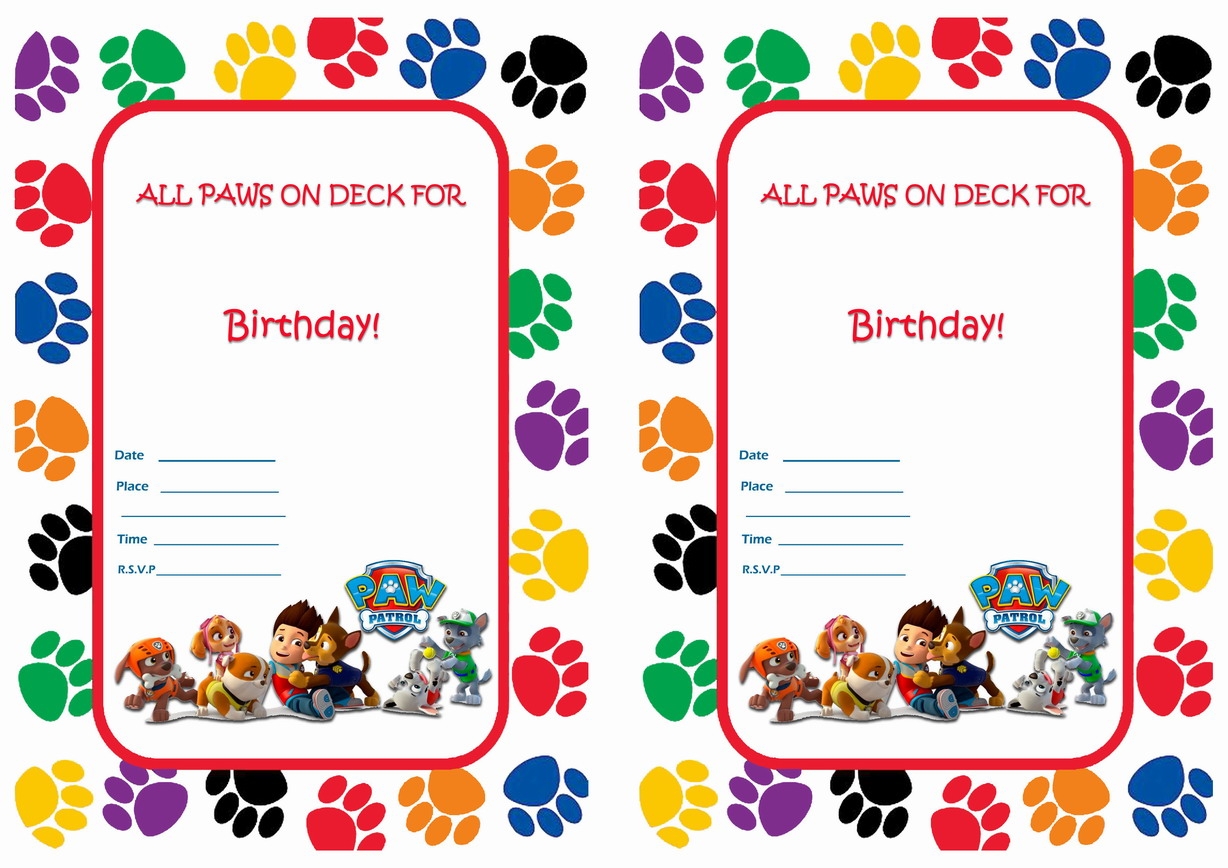 Paw Patrol Free Party Printables