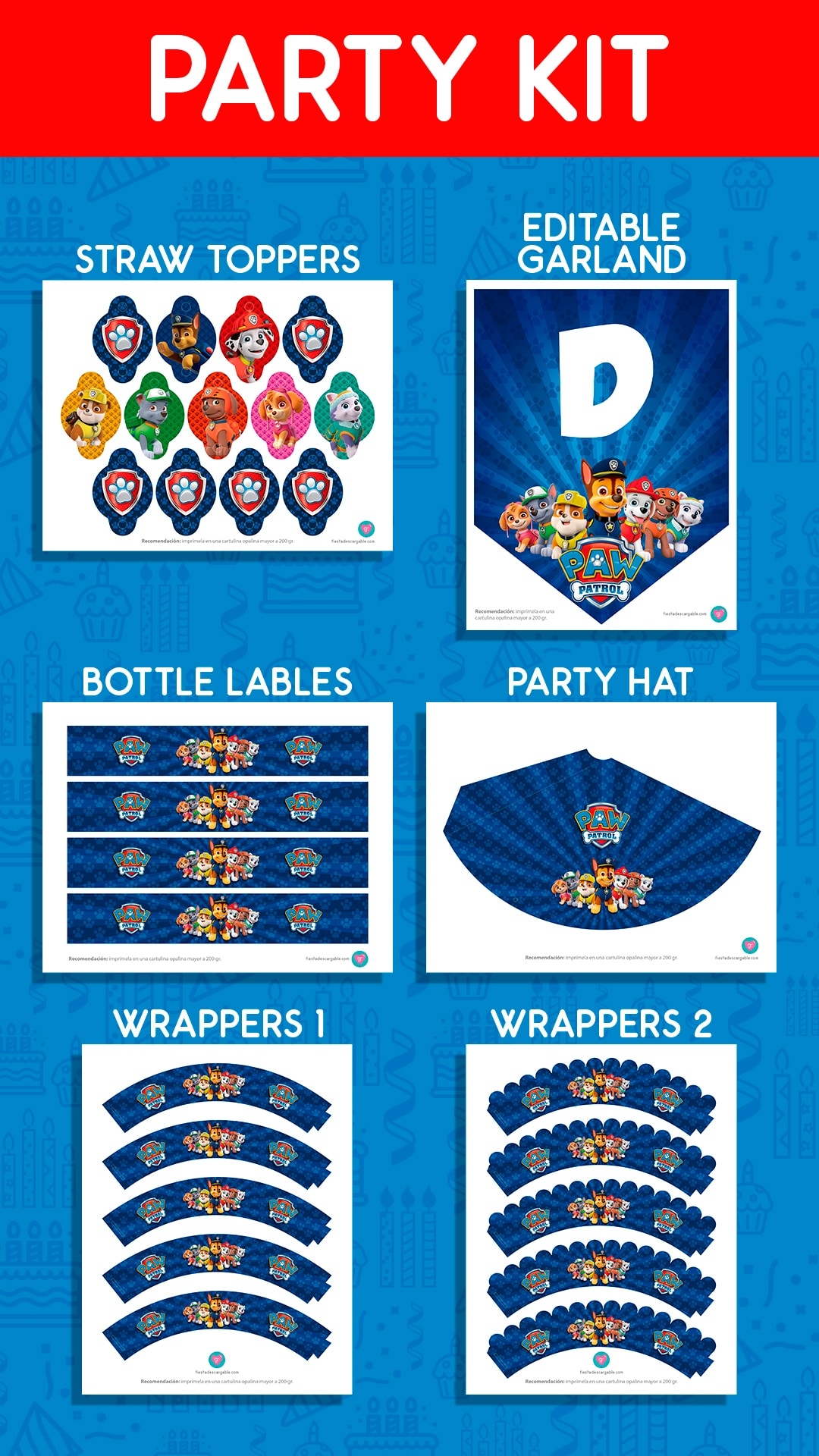  Paw Patrol Printable Party Kit 2024