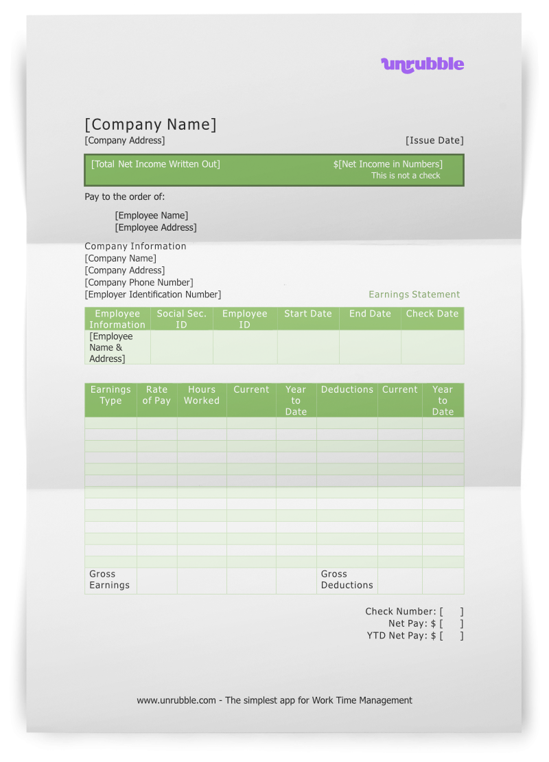 Free Online Printable Check Stubs
