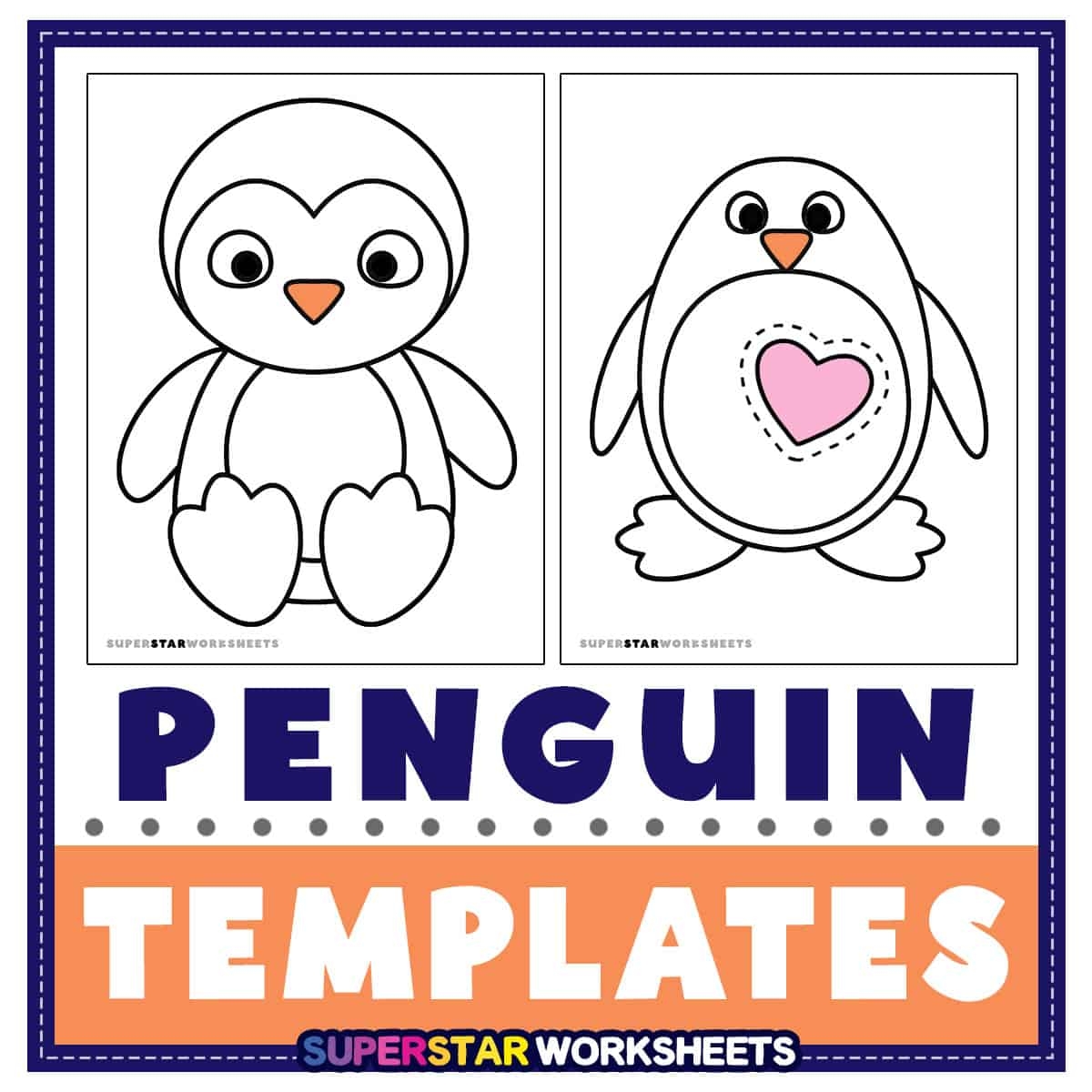 Penguin Template Superstar Worksheets