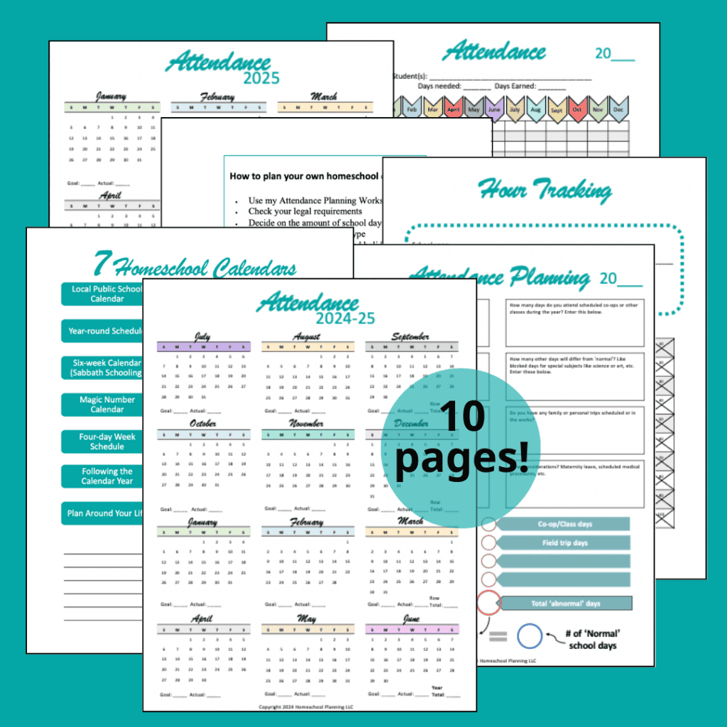 Plan Your Year With Free Printable Homeschool Attendance Sheets Homeschool Planning