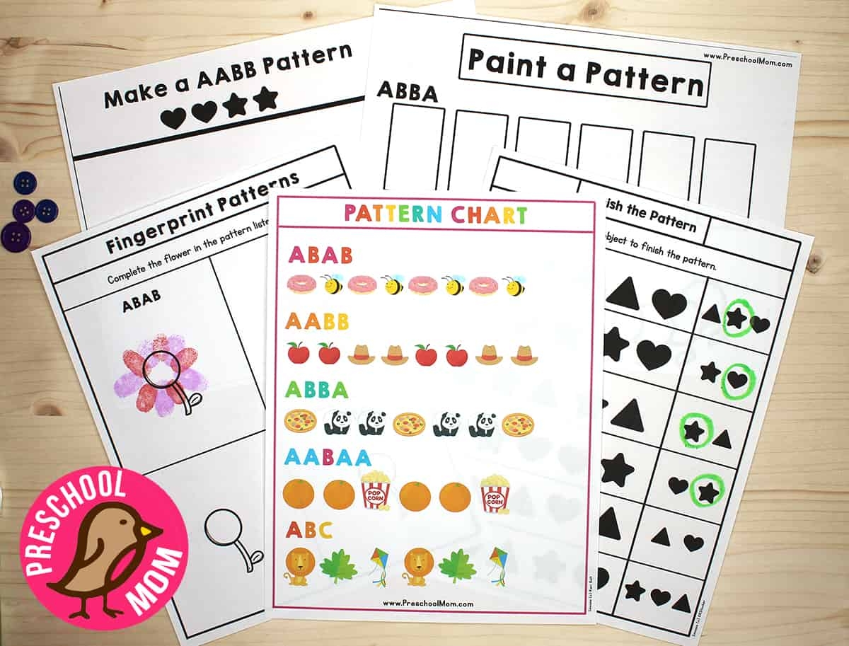 Preschool Pattern Worksheets Preschool Mom