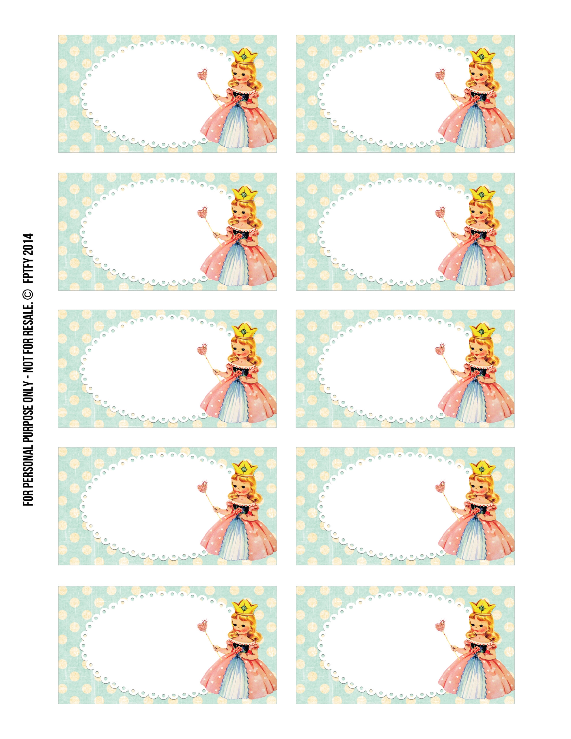 Princess Label Printable Free Pretty Things For You