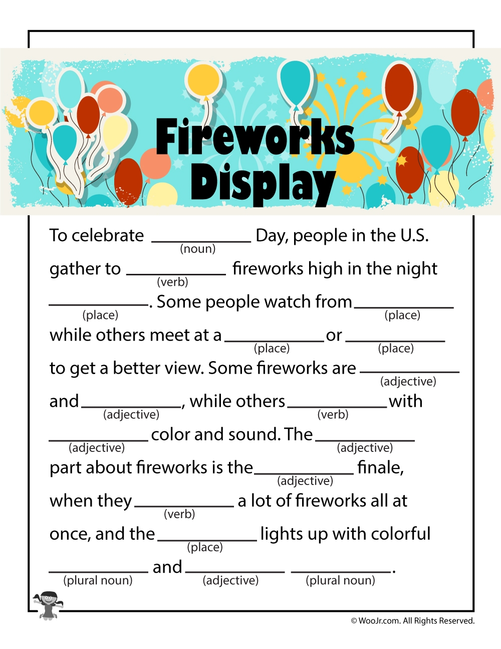 Printable 4th Of July Ad Libs For Kids Woo Jr Kids Activities Children s Publishing
