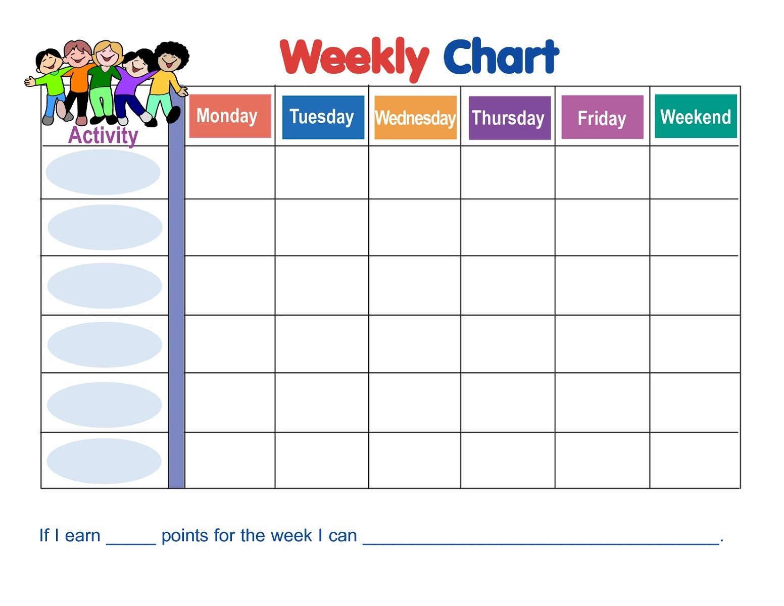 Free Printable Weekly Reward Chart