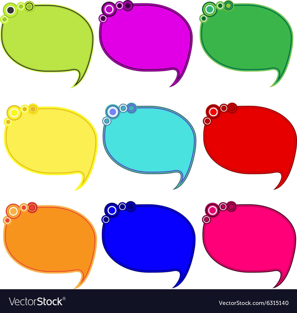 Printable Bubble Blank Empty Speech Bubbles Icons Vector Image