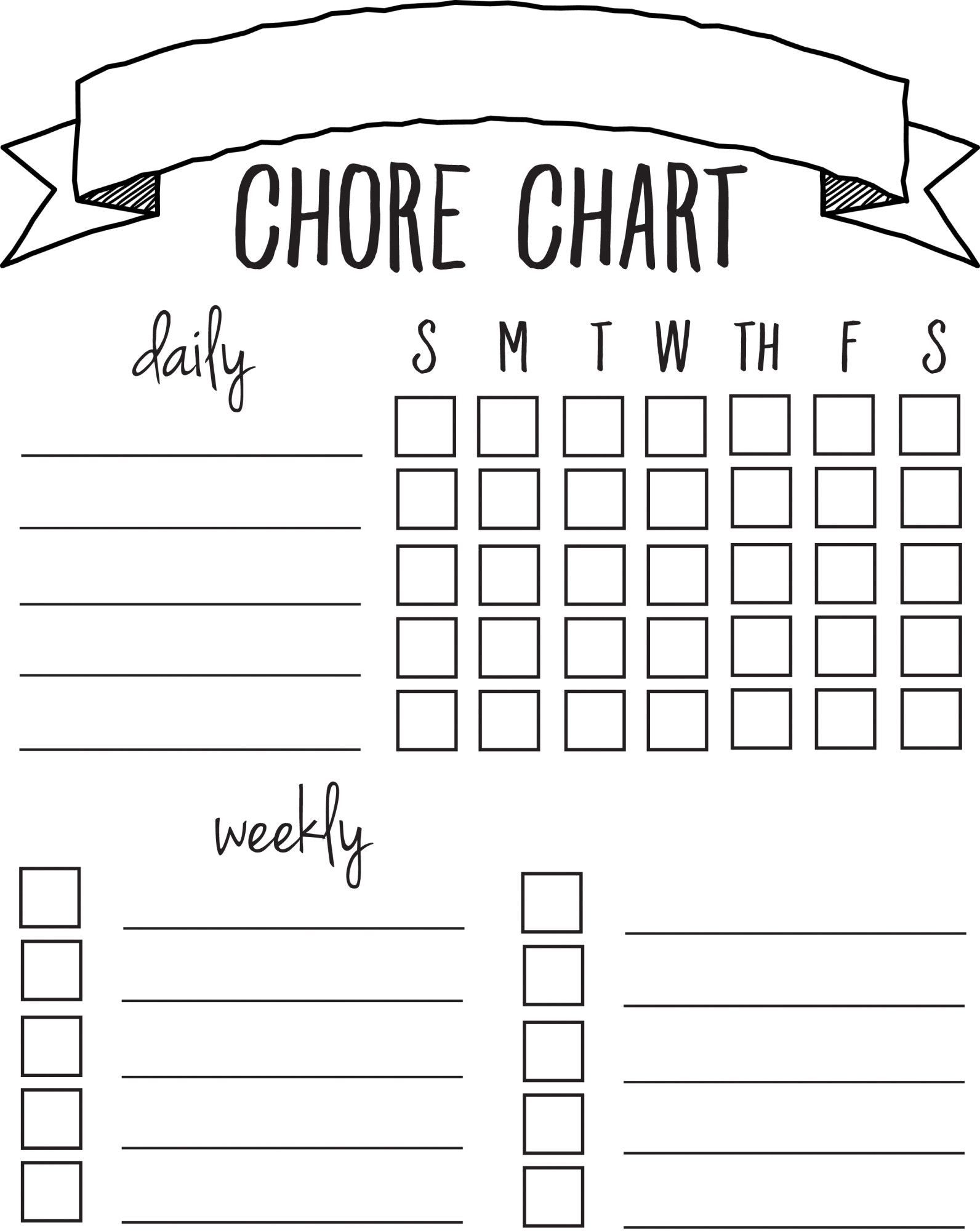 Free Editable Printable Chore Charts