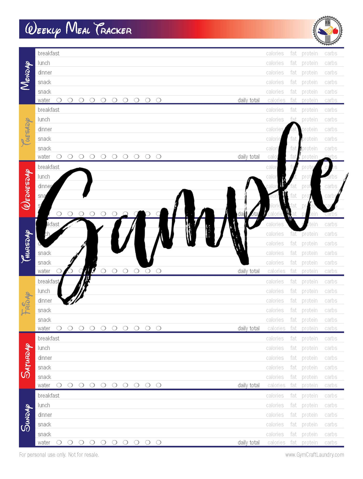 PRINTABLE Disney Cruise Inspired Fitness HAPPY PLANNER Pages Gym Craft Laundry