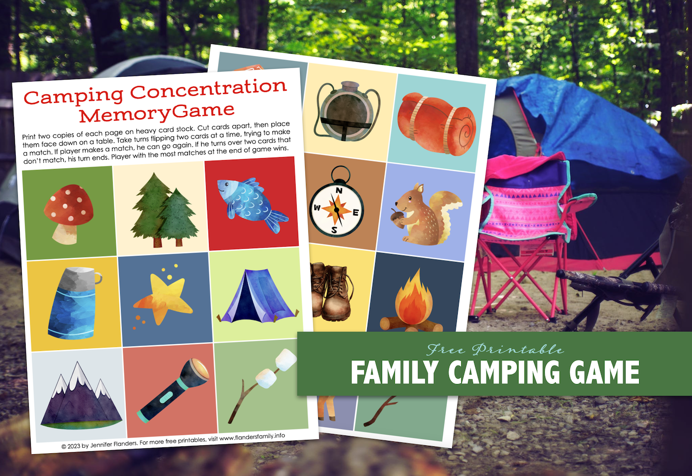 Printable Family Camp Memory Game Flanders Family Home Life