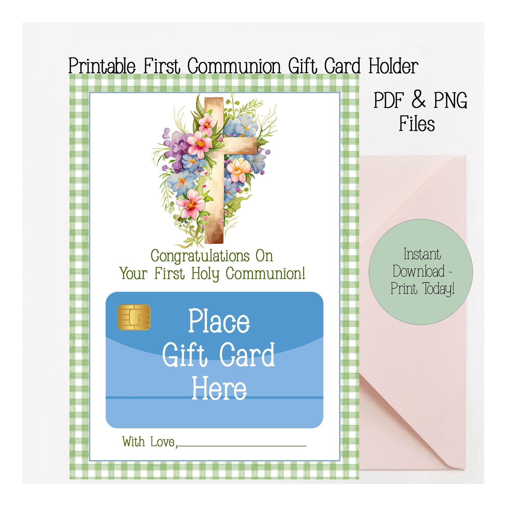 Printable First Communion Card gift Card Holder On Your Confirmation Printable Card Confirmation Holy Communion Digital File Pdf Png Etsy