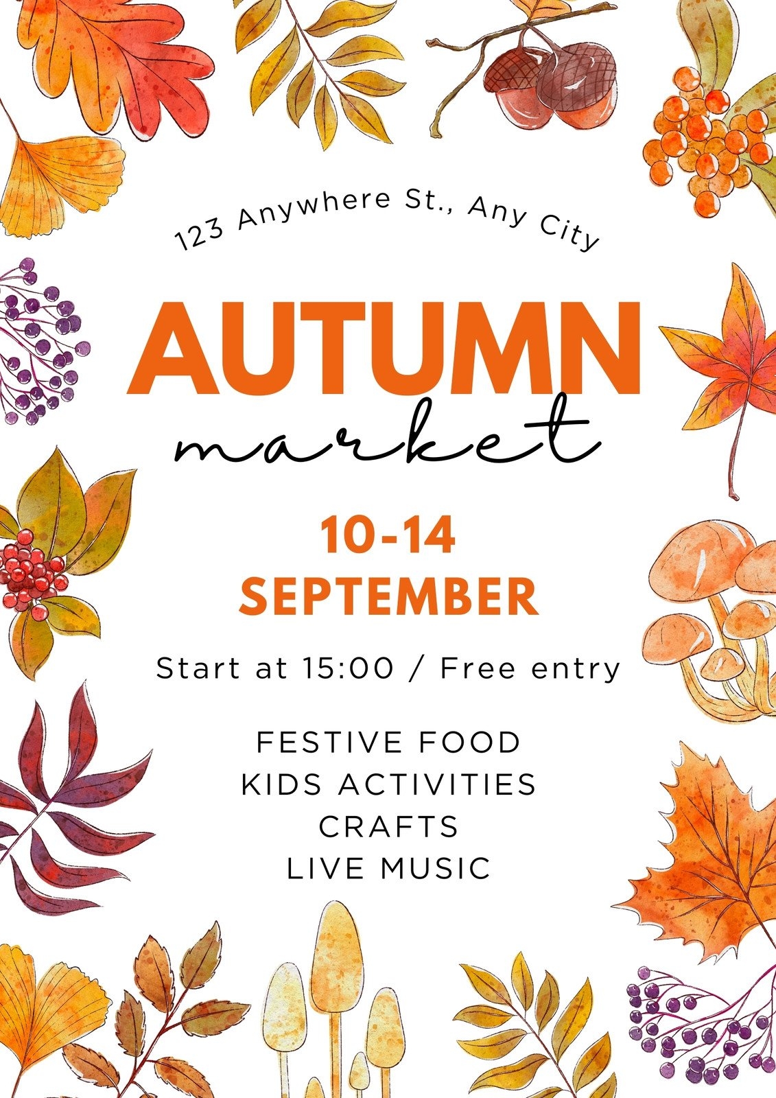 Printable Free To Edit Fall Flyer Templates Canva