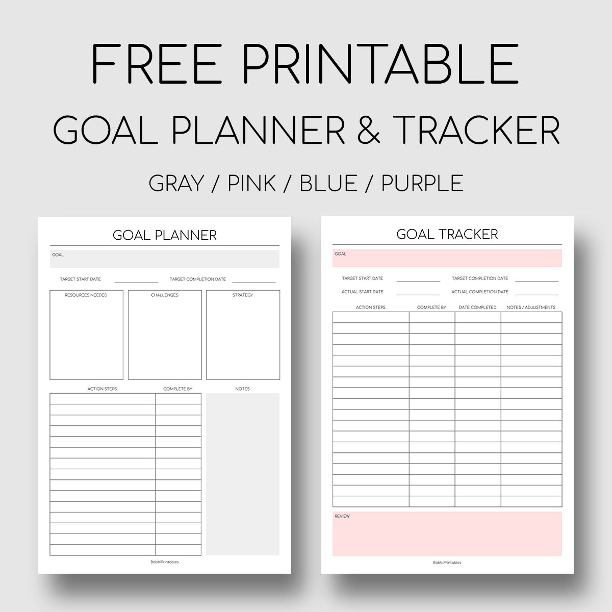 Free Printable Goal Tracker