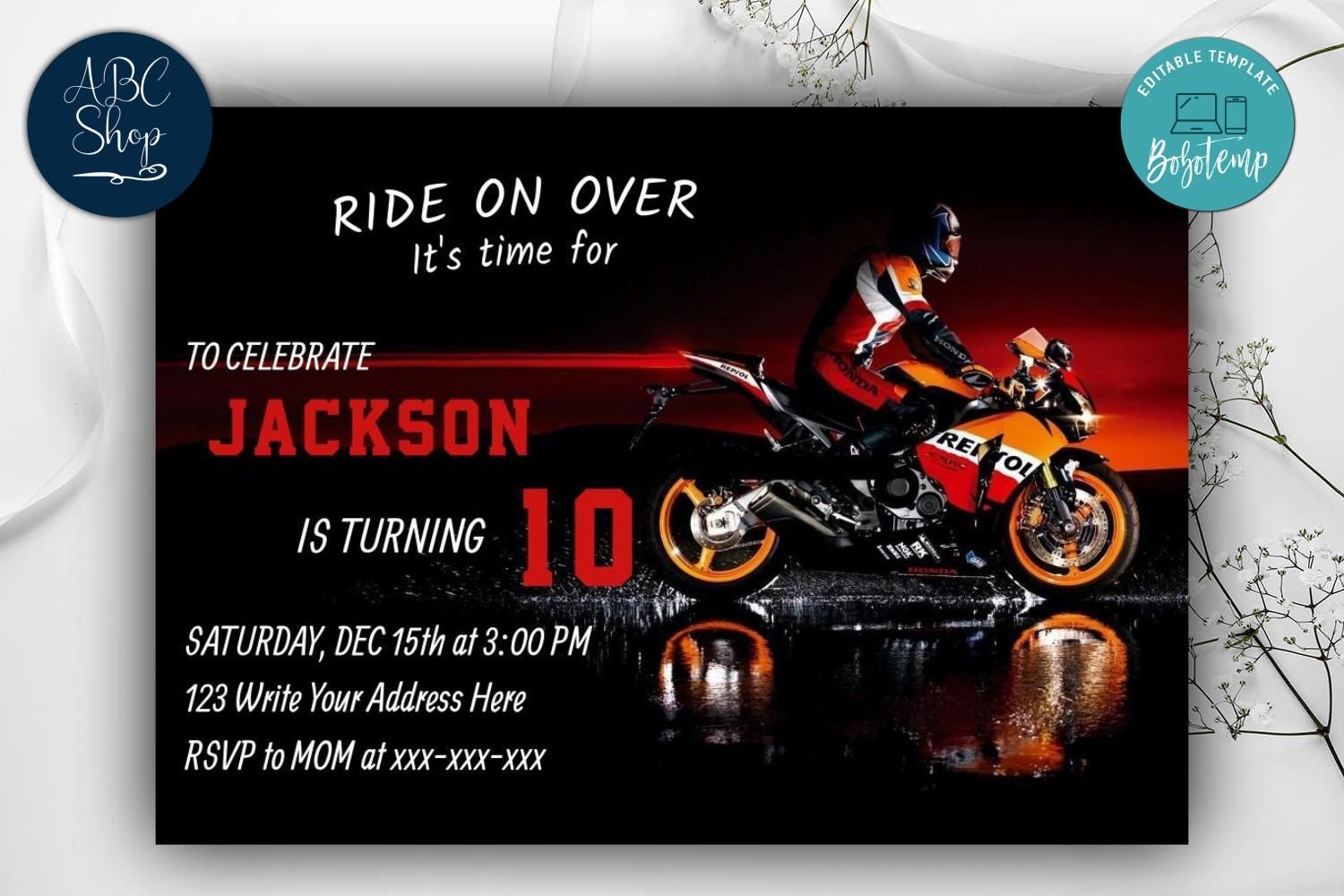Free Printable Motorcycle Birthday Invitations