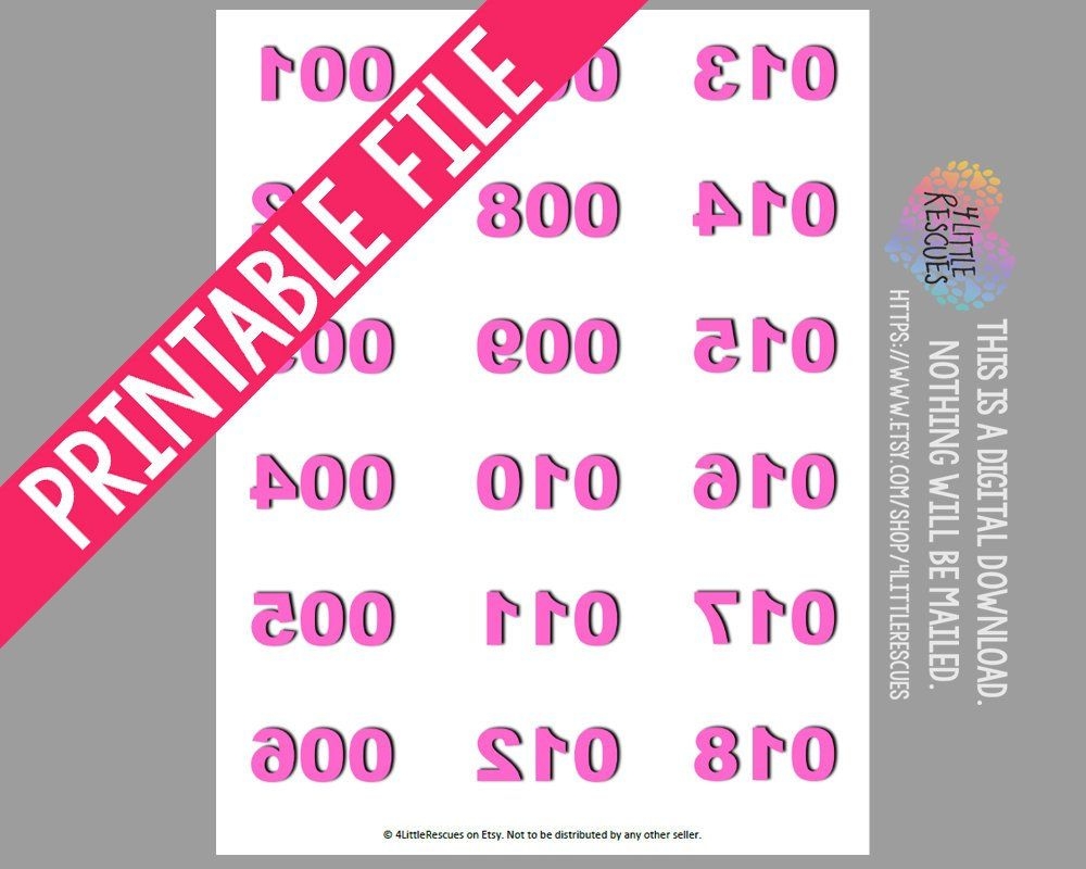 Printable Live Facebook Sales Reverse Numbers 1 500 Mirror Image Tags Pink And Gold Black And Pink Printable PDF Jewelry Sale Etsy