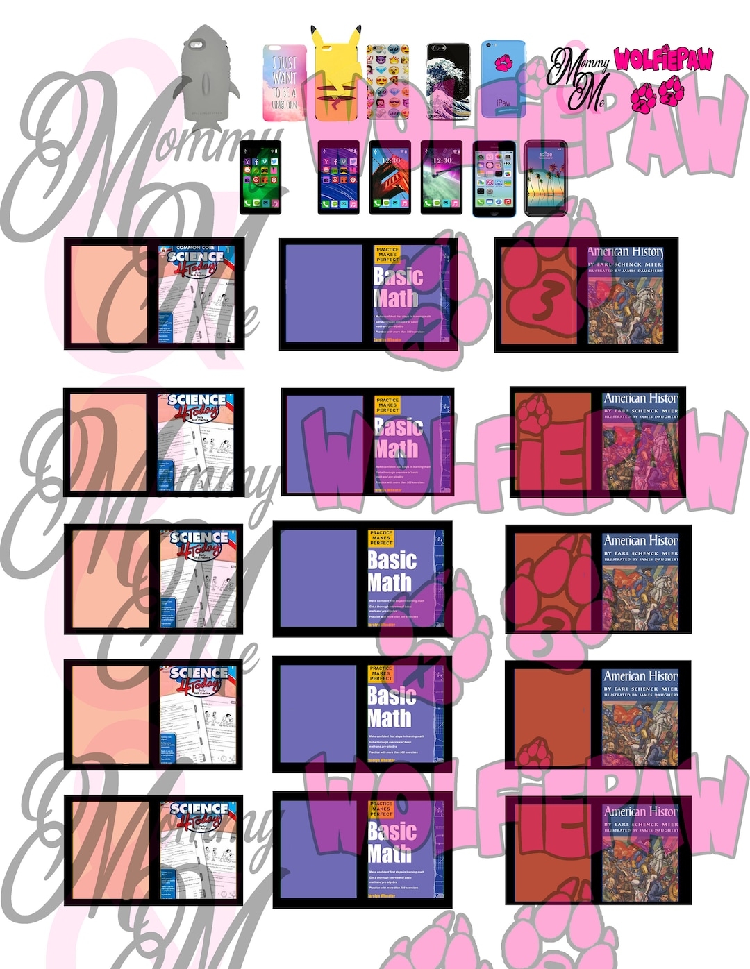 Printable LPS Front And Back Cell Phone And School Books Digital File Available To Print Immediately Etsy Canada