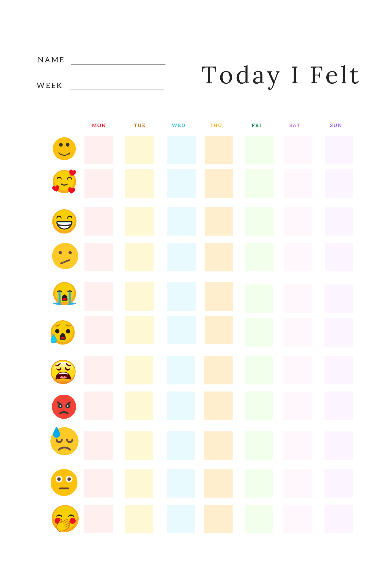 Printable Mood Tracker 11 Pages Brandy Ellen Writes