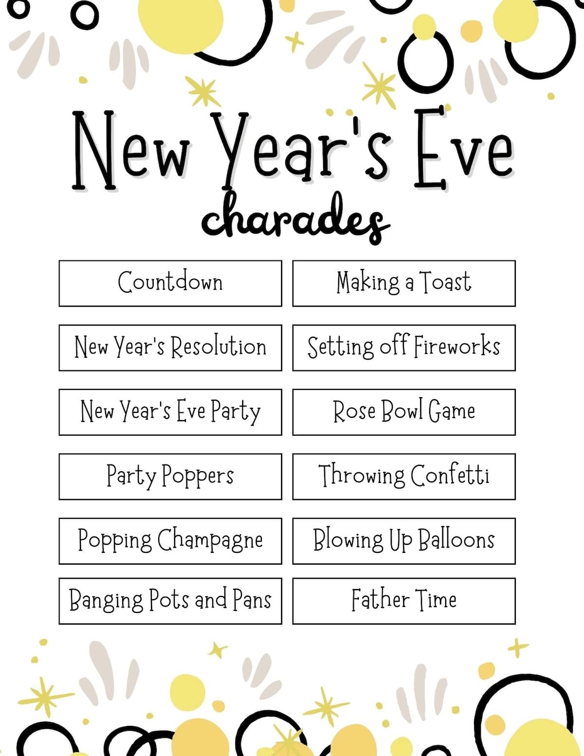 Free Printable New Year S Games