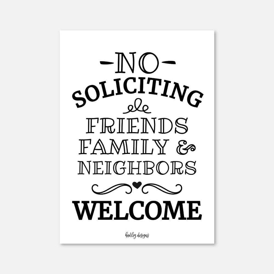 Printable No Soliciting Sign Template Hadley Designs