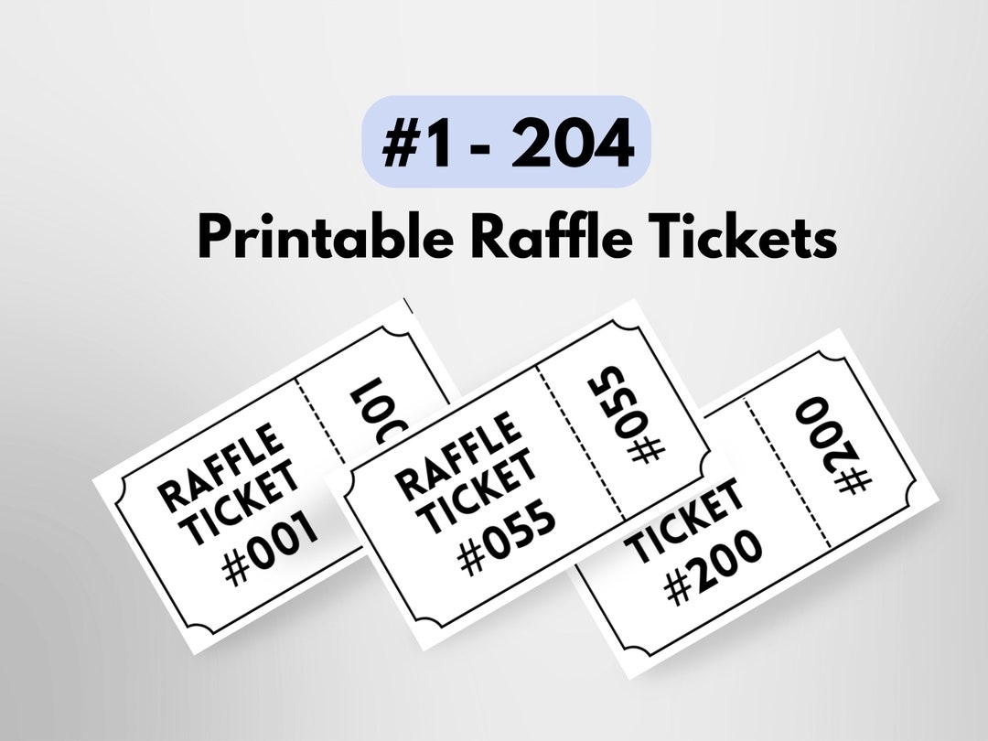 Printable Raffle Tickets Free