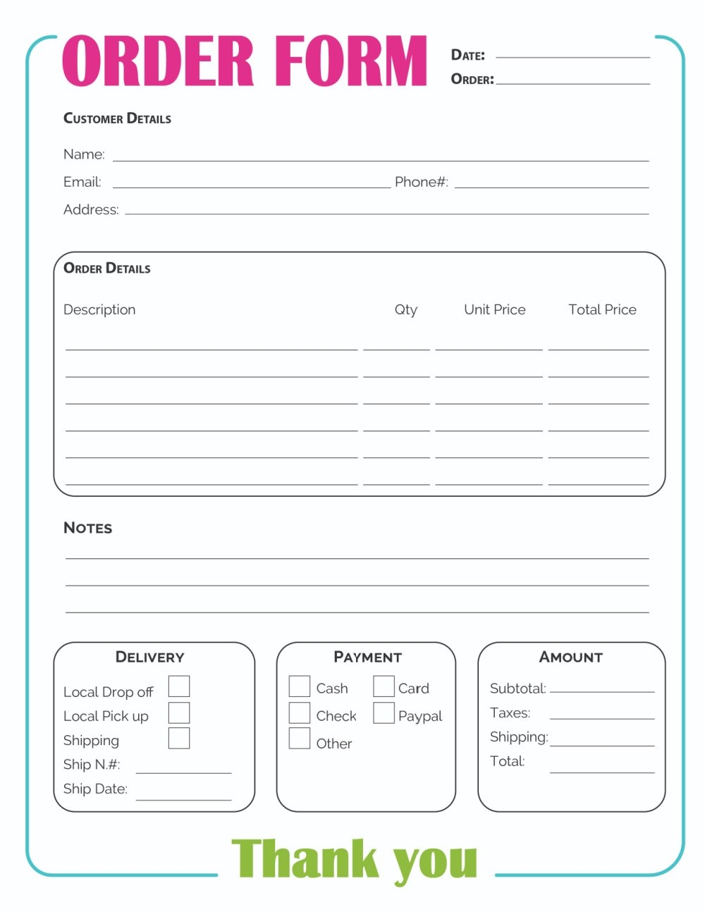 Free Printable Lined Form