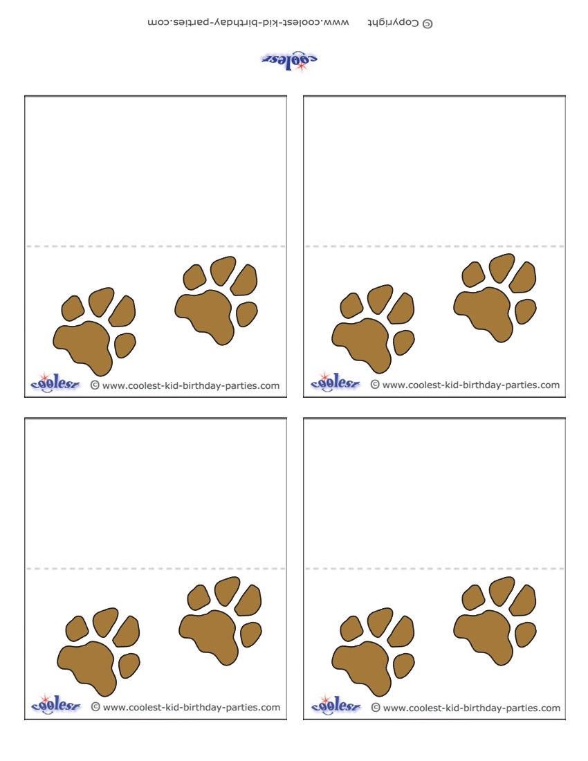 Printable Paw Print Placecards Coolest Free Printables