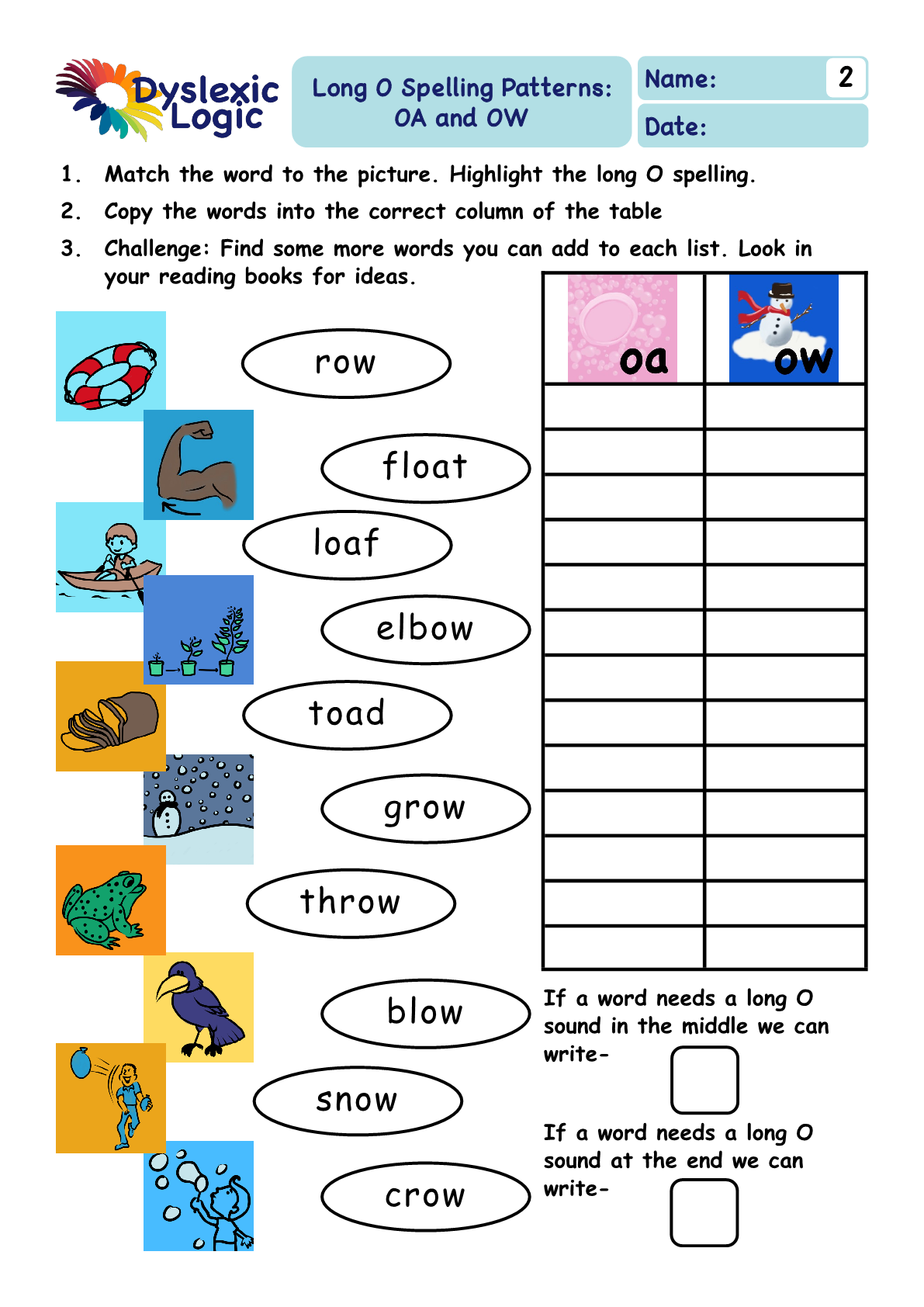 Printable Phonics Support Resources Dyslexic Logic