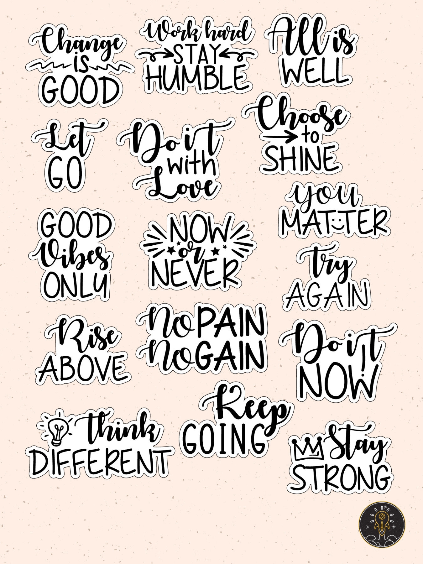 Printable Planner Motivational Quote Stickers Instant Download Png Jpg Svg Dxf Etsy