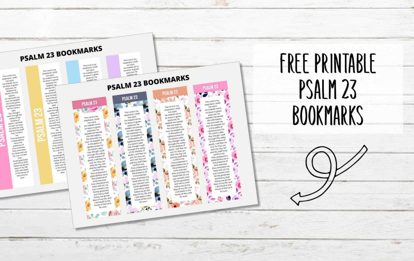 Printable Psalm 23 Bookmarks My Printable Faith