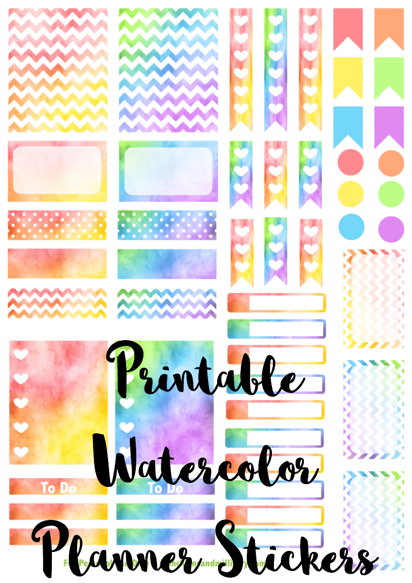 Printable Watercolor Planner Stickers Three Little Ferns Family Lifestyle Blog