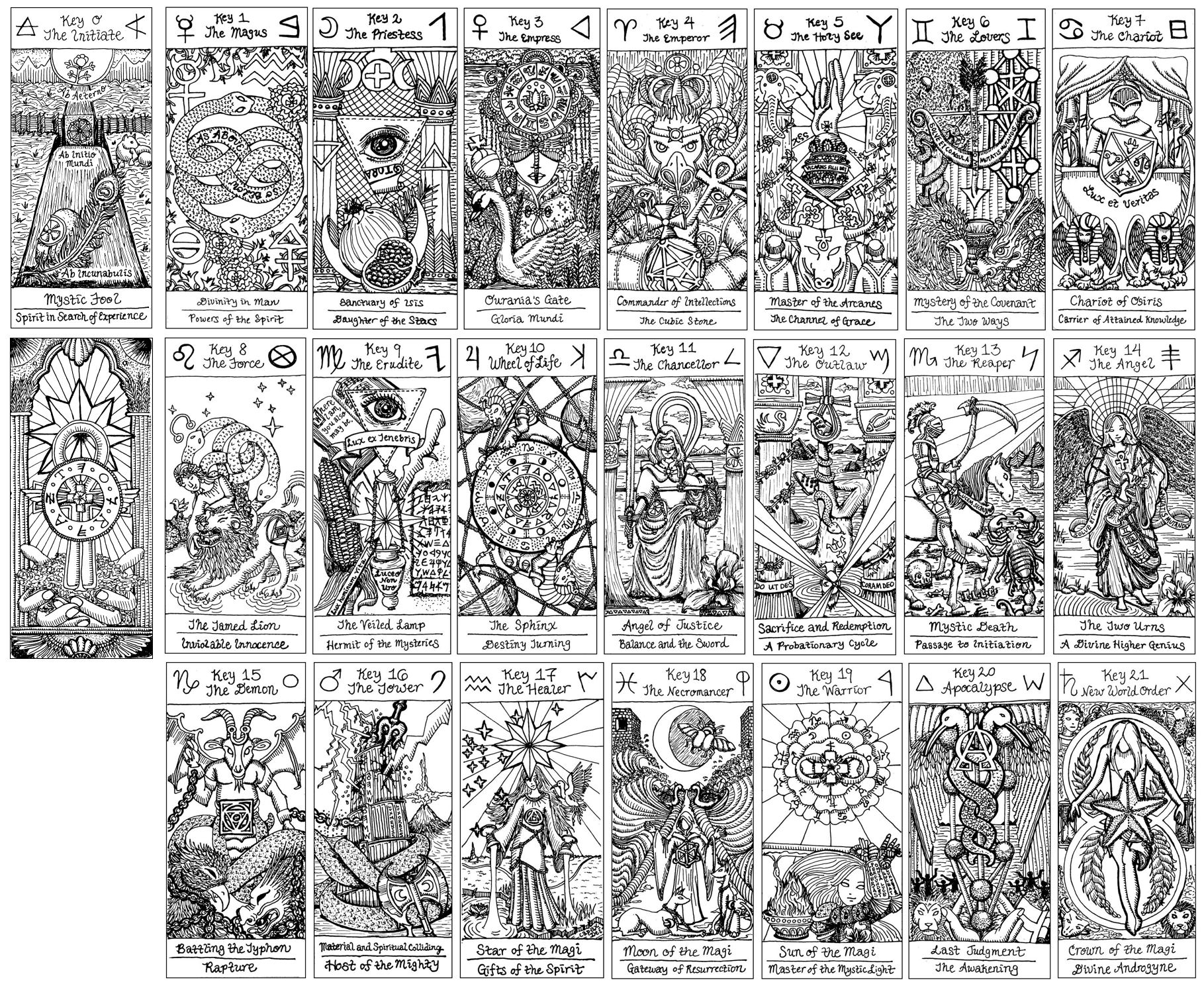 Free Printable Coloring Tarot Cards