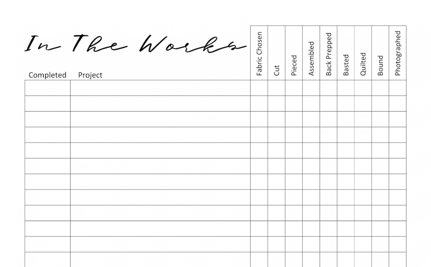 Project Tracker Free Printable Patchwork And Poodles