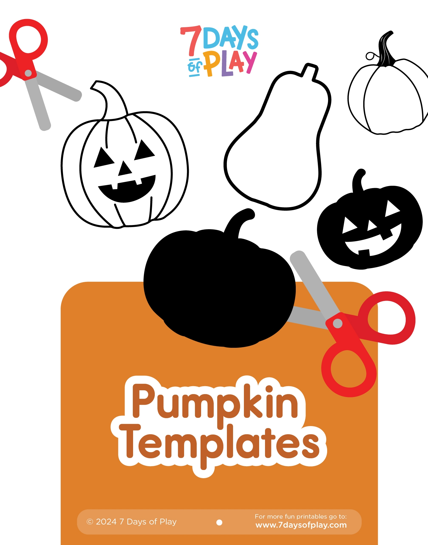Pumpkin Templates Free Printable 7 Days Of Play
