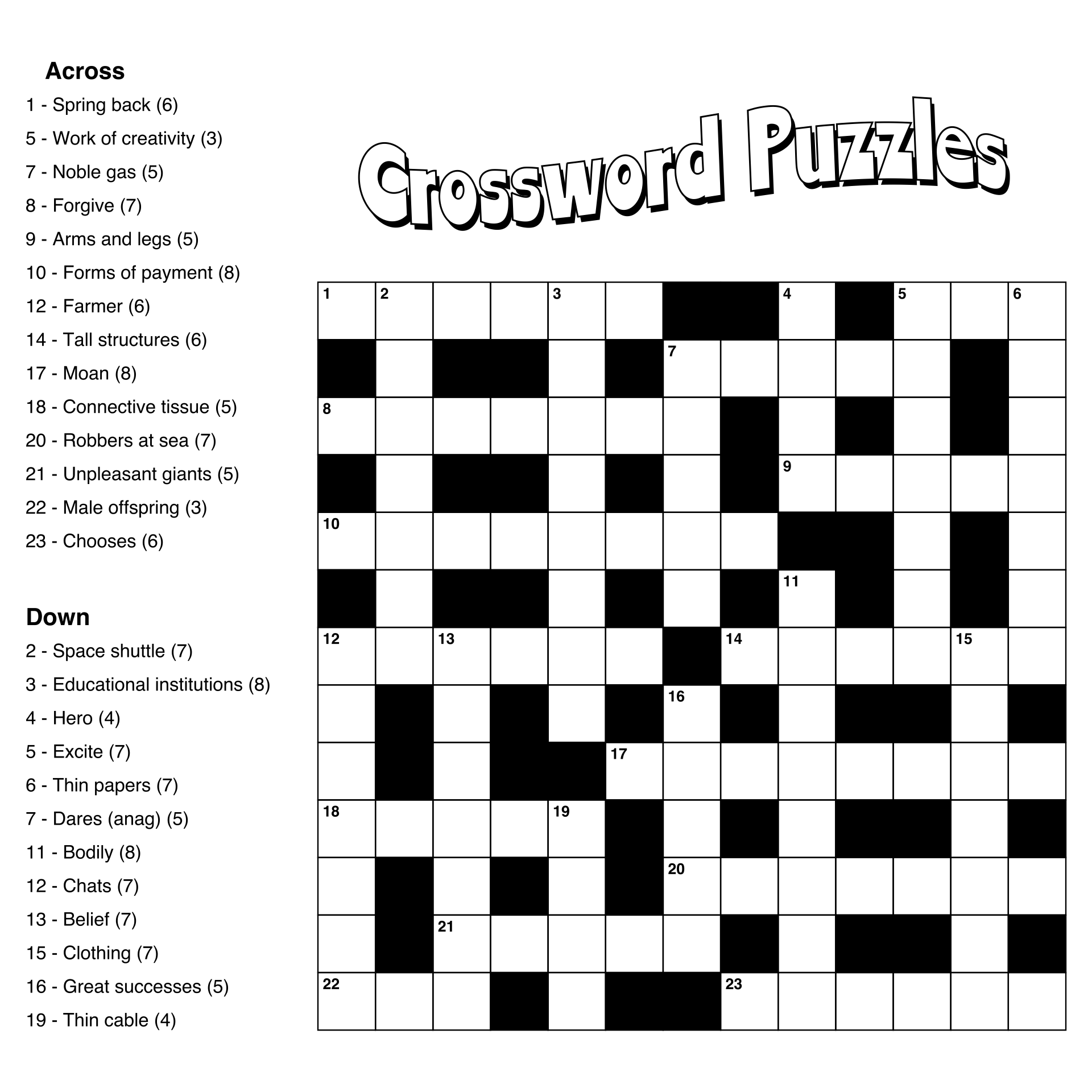 Puzzles Free Printables