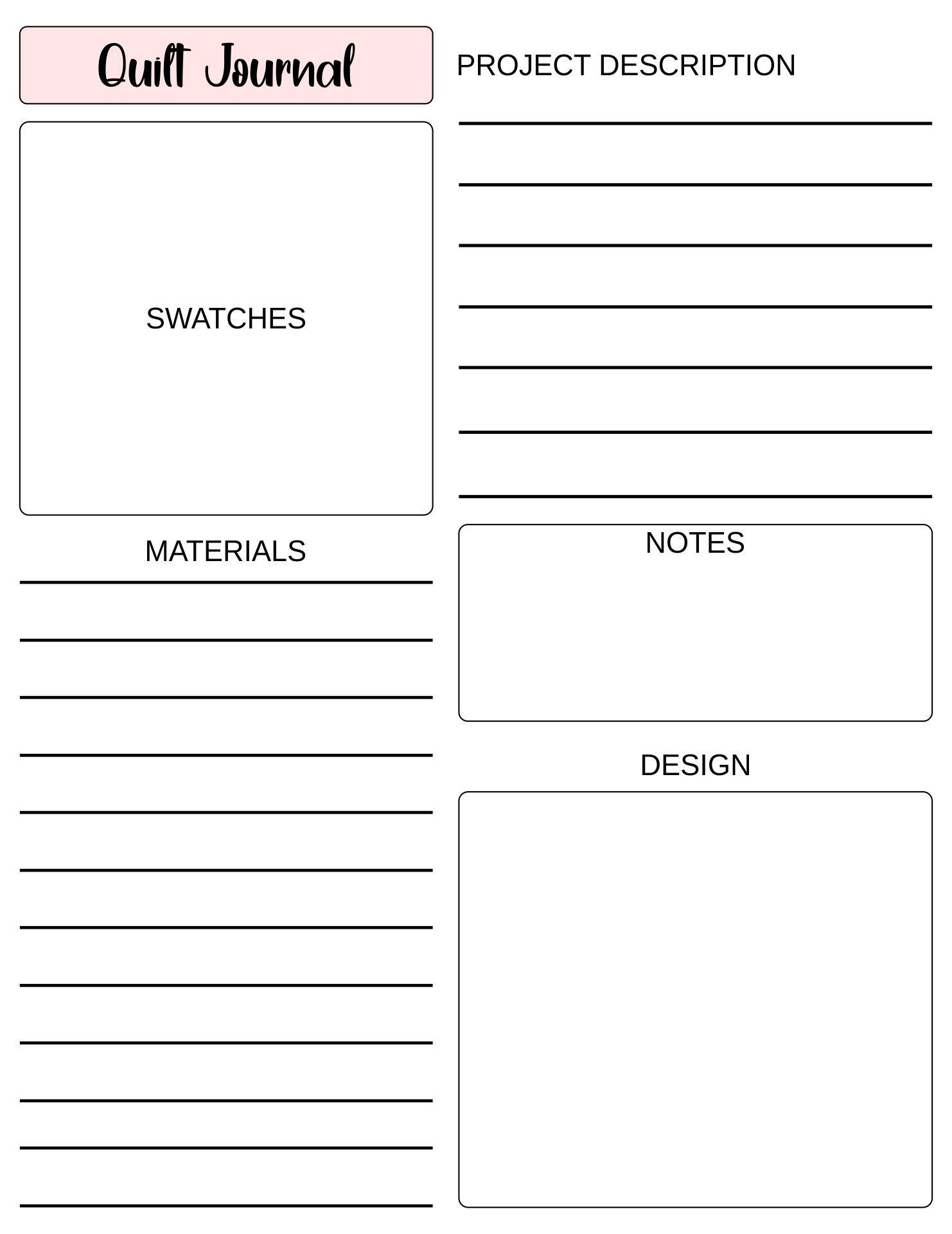 Quilt Journal Pages 6 Free PDF Printables Printablee