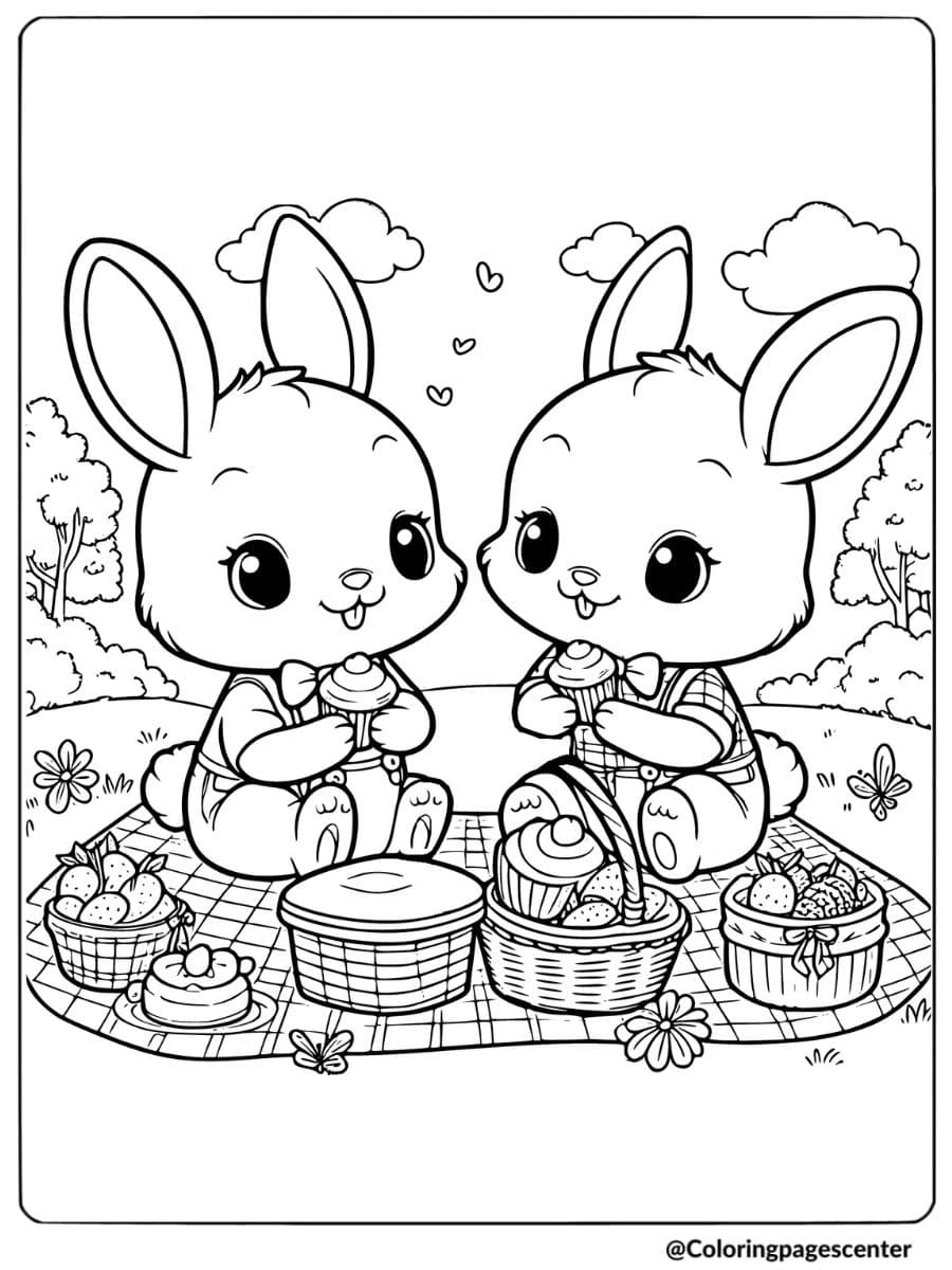 Rabbits Coloring Pages Free Printable PDFs