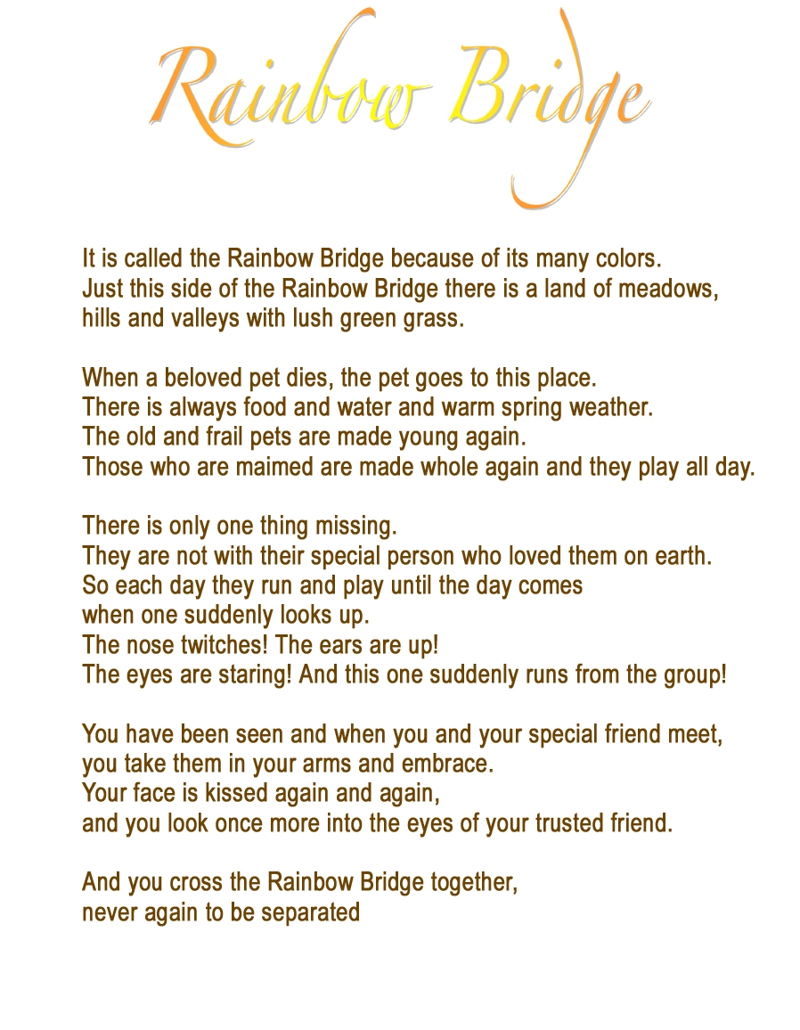 Rainbow Bridge For Pets From Arkansas Pet Services