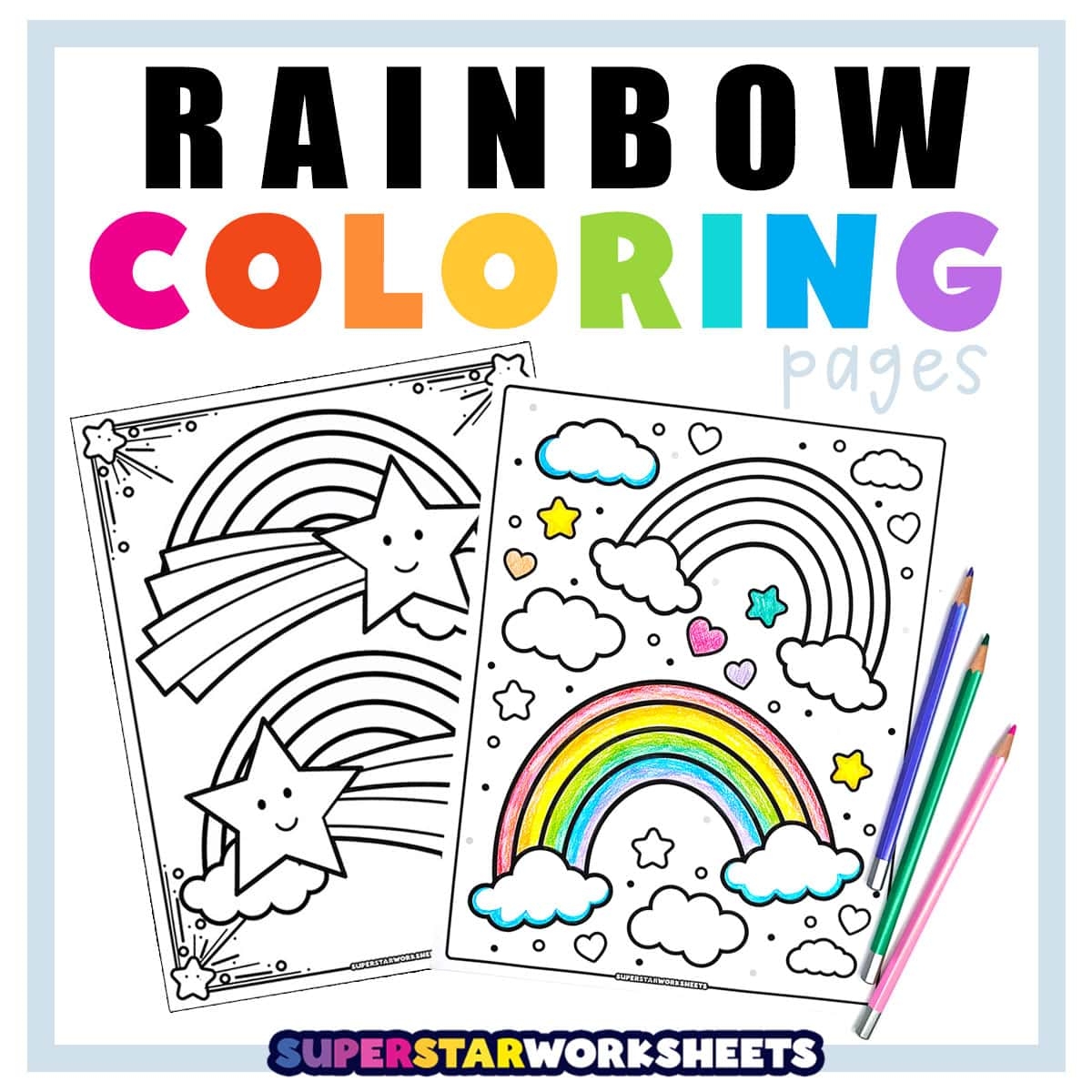 Rainbow Free Printable Coloring Pages