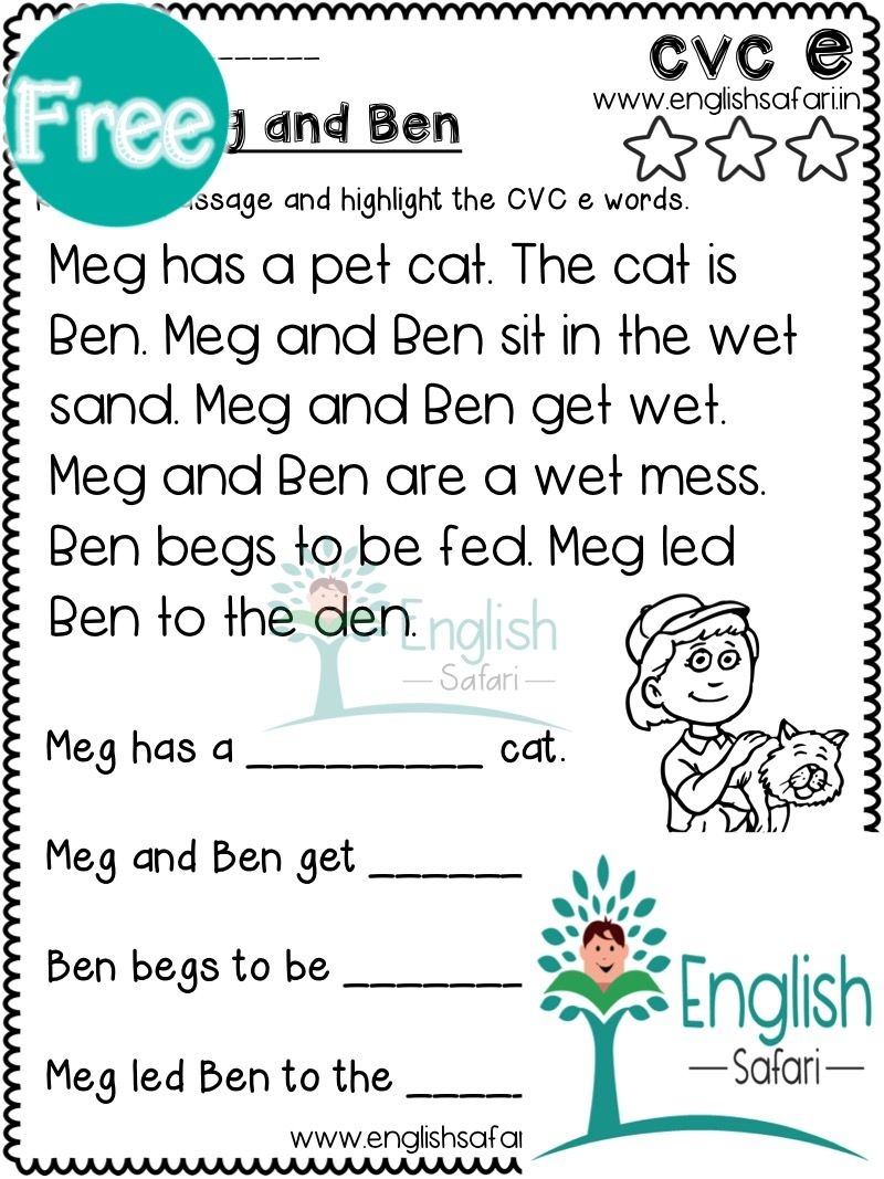 Reading Passage For CVC Words Www worksheetsenglish