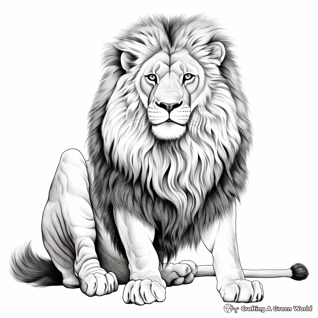 Realistic Lion Coloring Pages Free Printable 