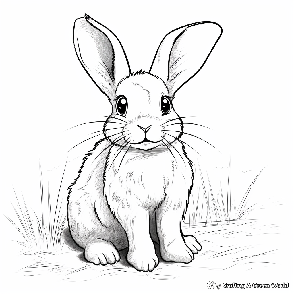 Realistic Rabbit Coloring Pages Free Printable 