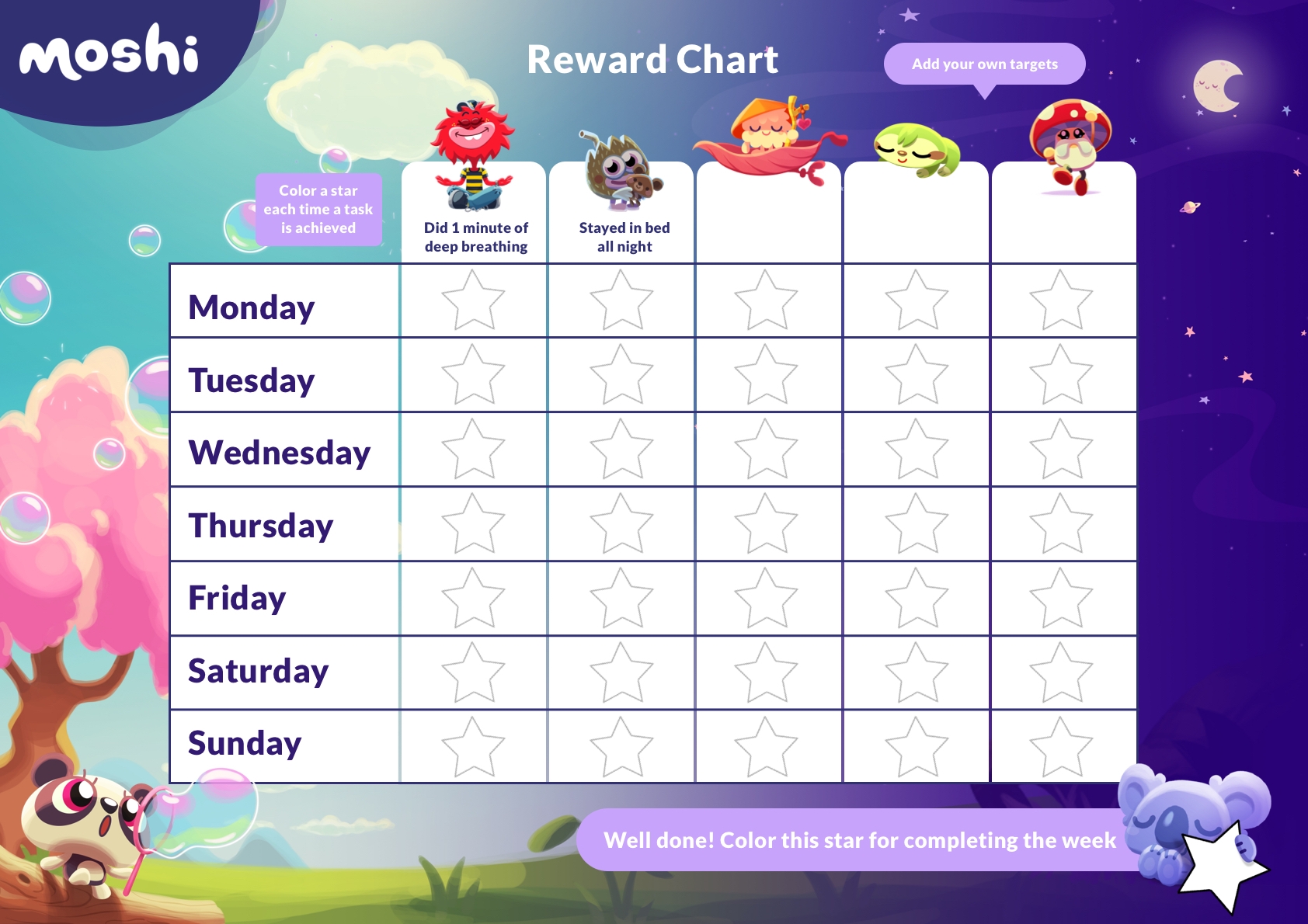 Toddler Reward Chart Printable Free
