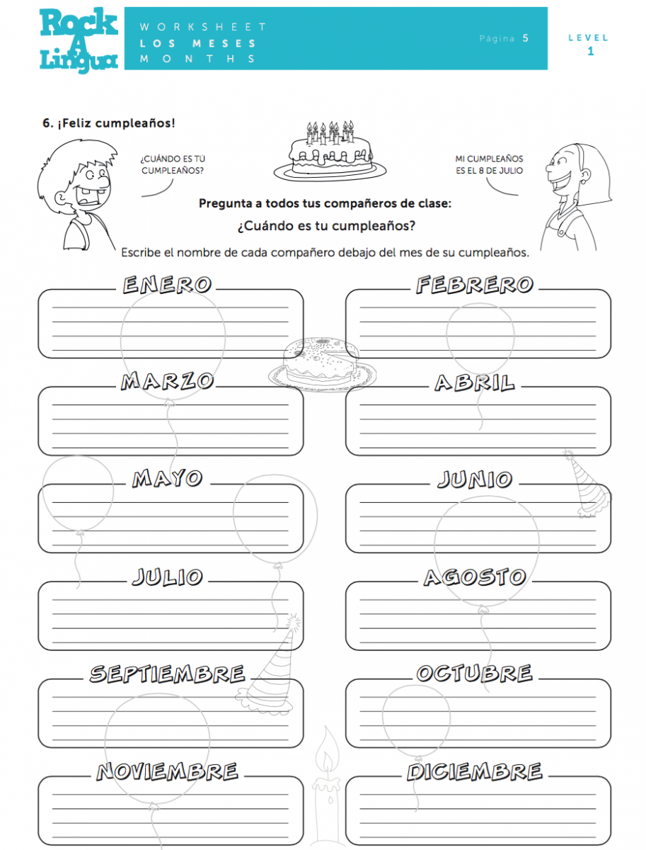 Free Printable Worksheets In Spanish