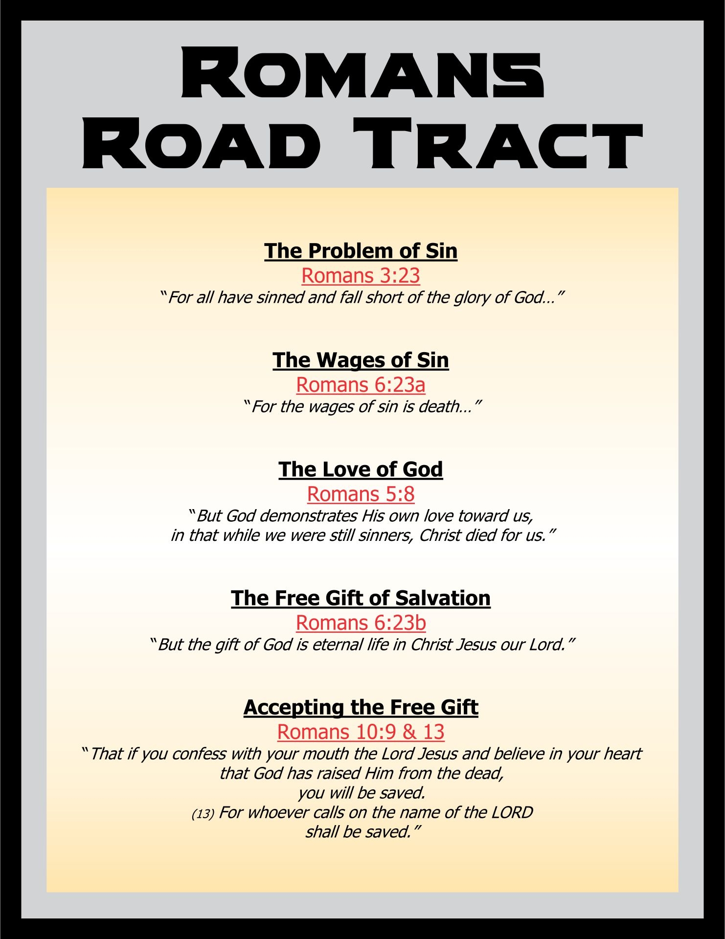 Free Romans Road Printable