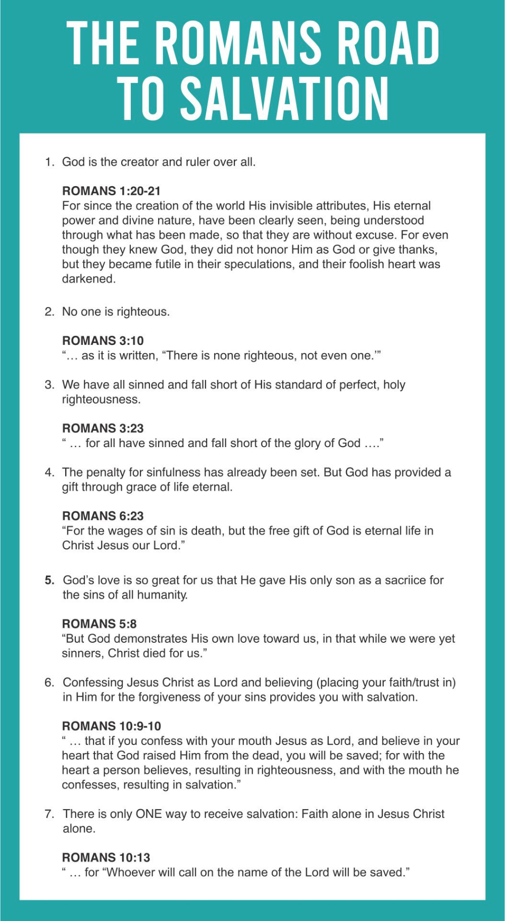 Romans Road Tract 10 Free PDF Printables Printablee